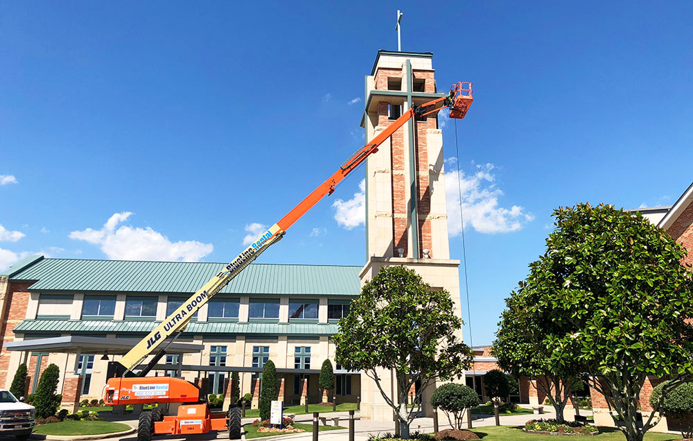 power washing tall building